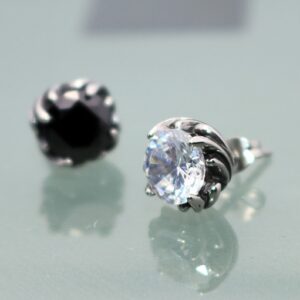 Titanium Stainless Steel Studed Zircon Earring