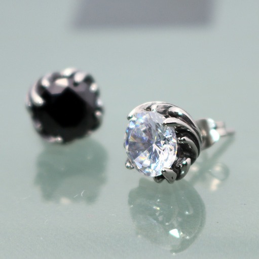 Titanium Stainless Steel Studed Zircon Earring