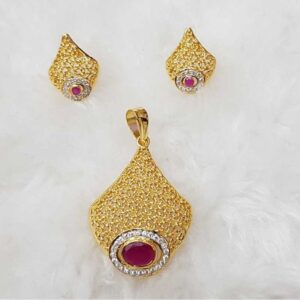 916 Gold Jadtar Pendant Set