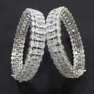 925 Silver Designer Swarovski Stones  Kada