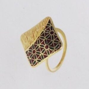 Antique 916 Gold Meenakari Ladies Ring