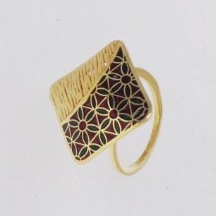 Antique 916 Gold Meenakari Ladies Ring