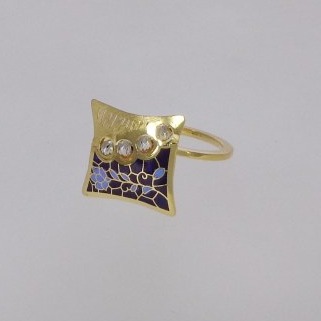 Antique 916 Gold Meenakari Ladies Ring
