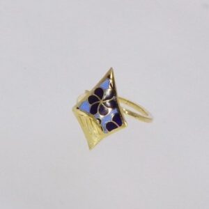 Antique 916 Gold Meenakari Ladies Ring