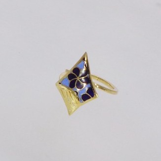 Antique 916 Gold Meenakari Ladies Ring