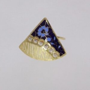 Triangle Shape 916 Gold MeenaKari Ladies Ring