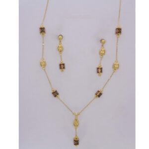 Fancy 916 Gold Ladies Necklace Set
