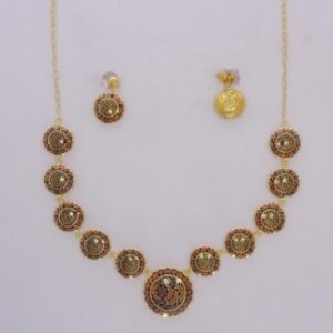 Indian Traditional 916 Gold Meenakari Necklace Set