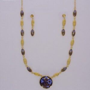 916 Gold Meena Traditinal Necklace Set Twin Side