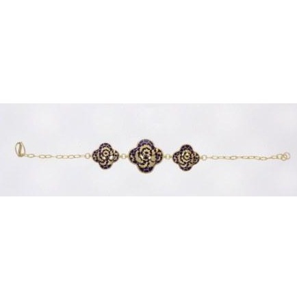 Flower Pattern 916 Gold MinaKari Ladies Bracelet