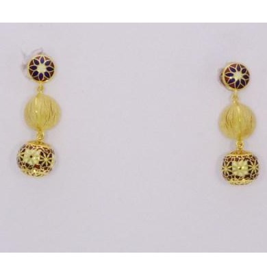 Classic 916 Gold Meenakari Earrings