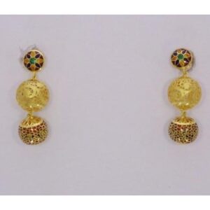 916 Gold Trendy Meenakari Earrings