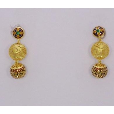 916 Gold Trendy Meenakari Earrings