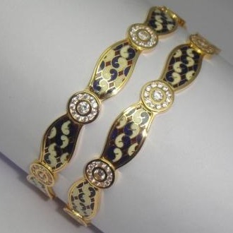 Designer 916 Gold Meenakari Bangles