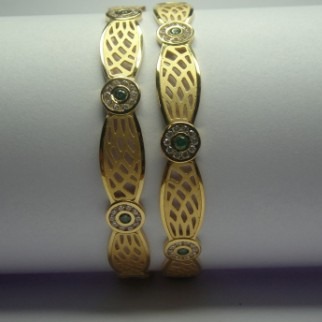 916 Gold CNC Fancy Bangles