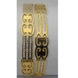 916 Gold CNC CZ Stone Fancy Bangles