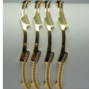 916 Gold CNC CZ Stone Stylish Bangles