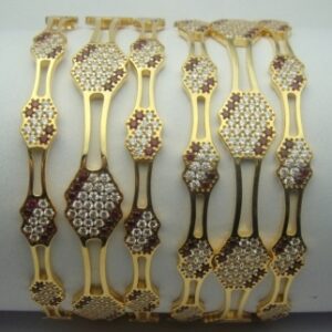 916 Gold CNC CZ Stone Fancy Bangles