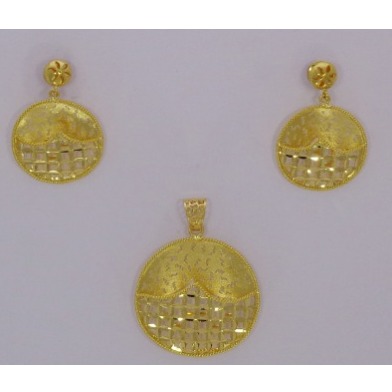 916 GOLD CNC TRADITIONAL PENDANT SET