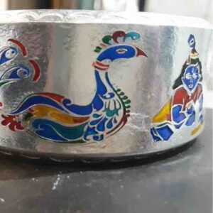 Silver Indian Peacock Stylish Bharwadi kada