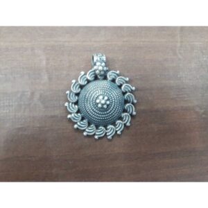 Silve Designer Round Oxidised Pendant