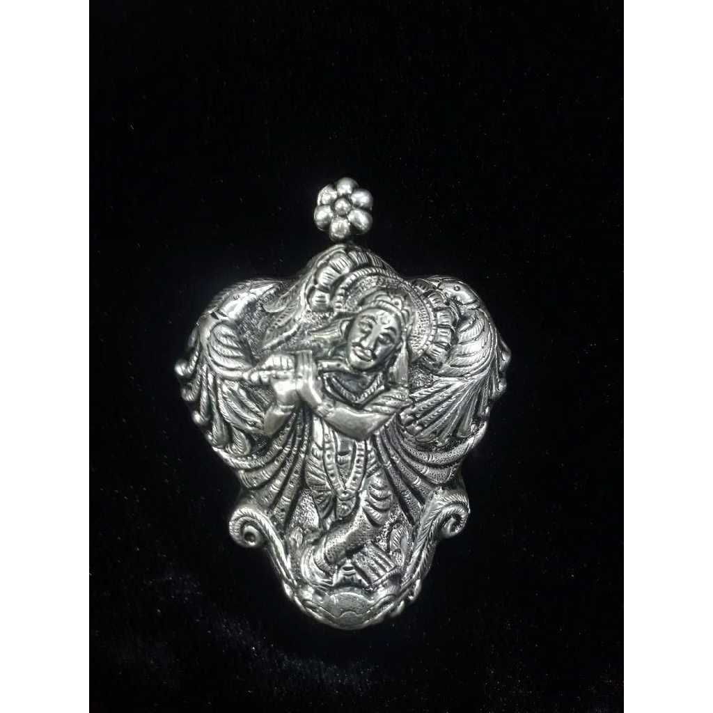 Silver Designer Krishna Pendant