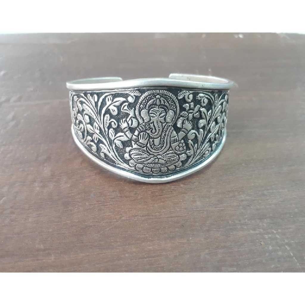 Sterling Silver 925 Ganesha Bangle (Kada)