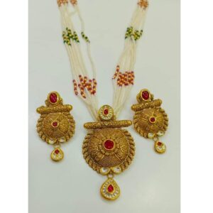 916 Gold Antique Pearl mala necklace set