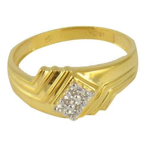 916 Fancy Gold Diamond Gents Ring