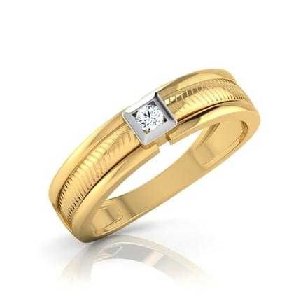 22KT Plain Gold CZ Gents Ring