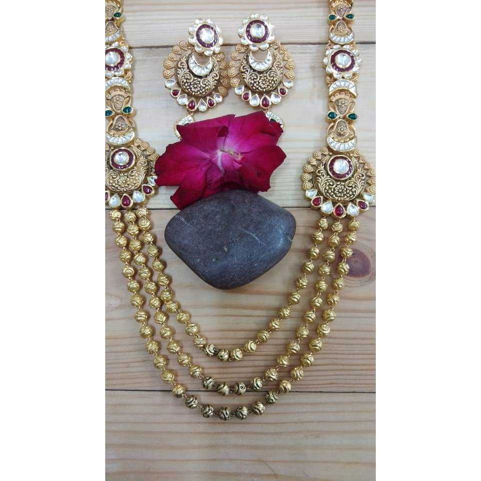 916 Fancy Gold Mala 3 Layer