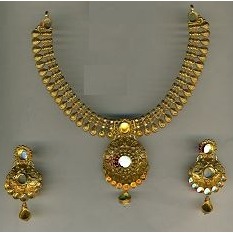 Designer 916 Gold Antique Ladies Necklace Set