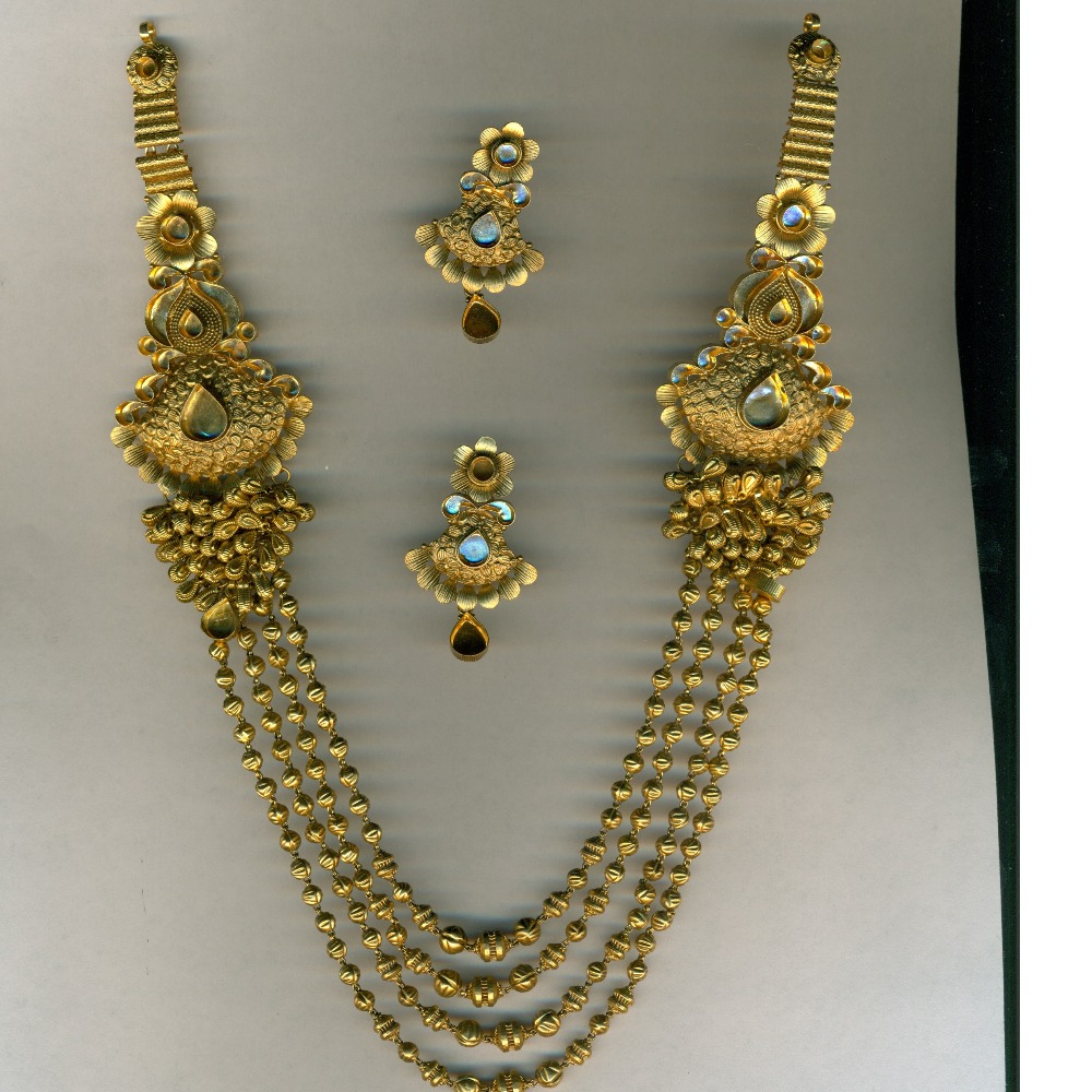 Modern 916 Gold Antique Necklace Set