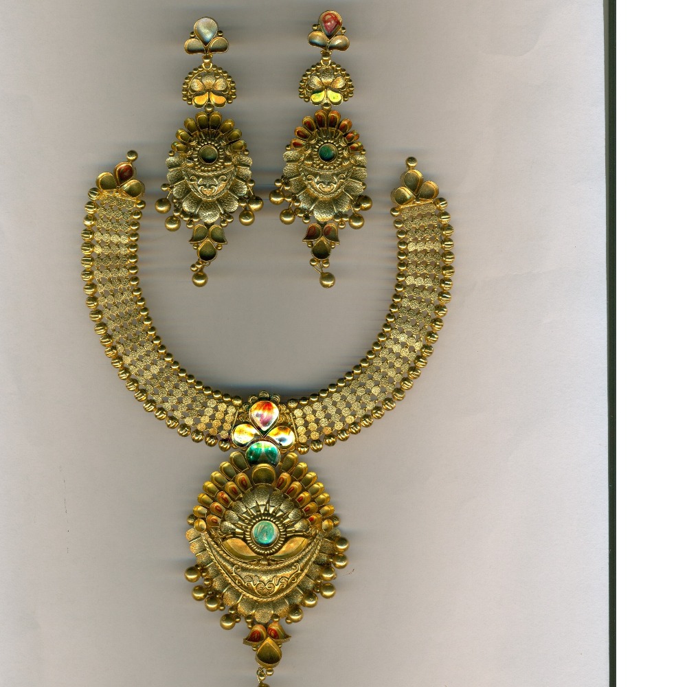 22K / 916 Gold Antique Ladies Necklace Set