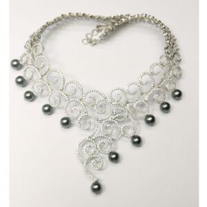 Stunning Diamond Pearls Modern Necklace ( Pieces )