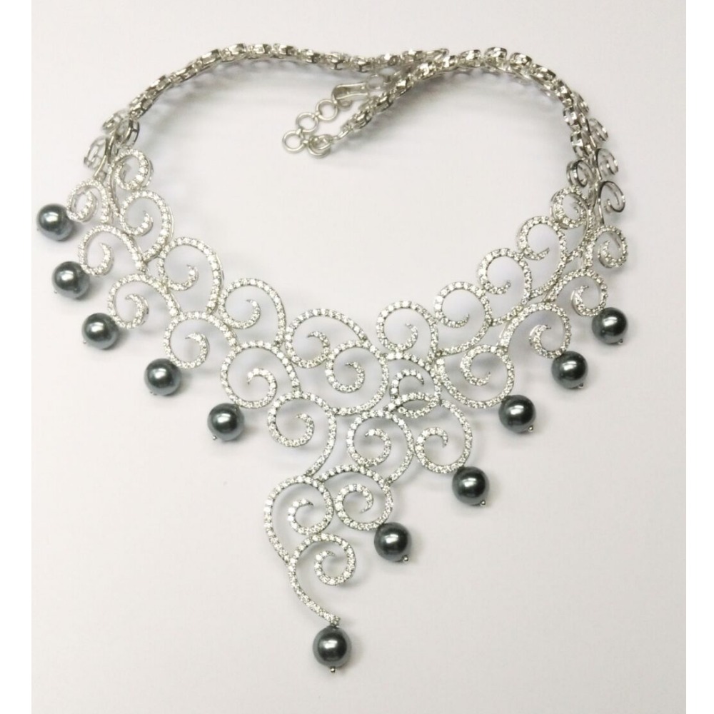 Stunning Diamond Pearls Modern Necklace ( Pieces ) - Image 3