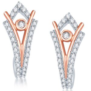 Rose Gold Diamond Studded Attractive Earrings