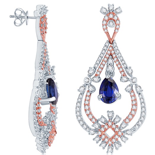 Designer Diamond Vertical Earring - Image 2