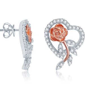 Heart Shaped Diamond Studded Attractive Earrings