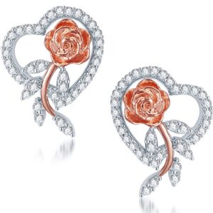 Heart Shaped Diamond Studded Attractive Earrings