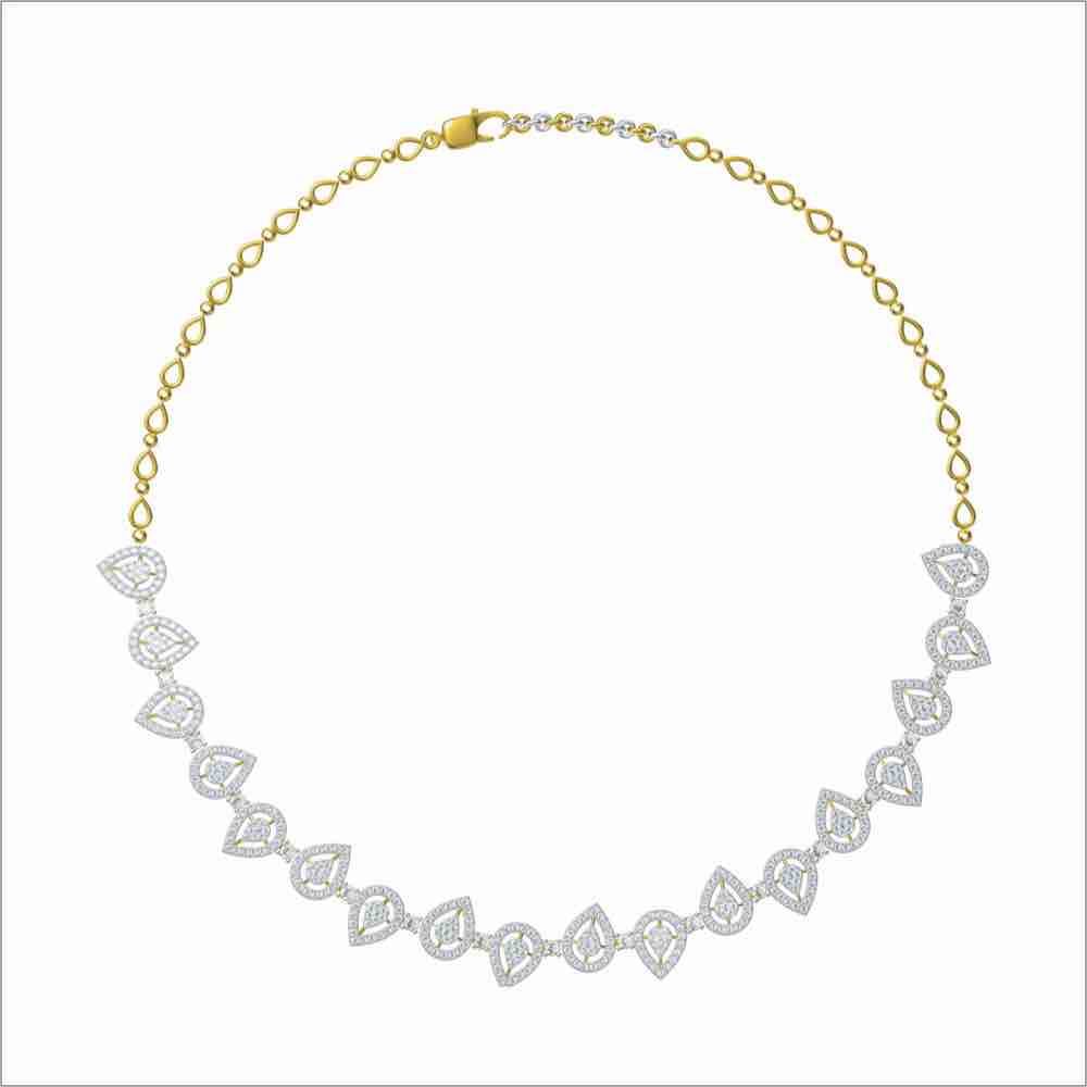 Attractive Gold Fancy Diamond Necklace