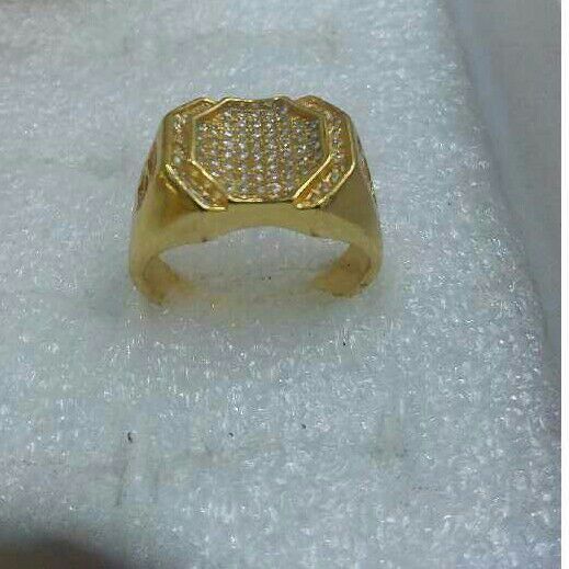 Brass Yellow Classic AD Unique Ring