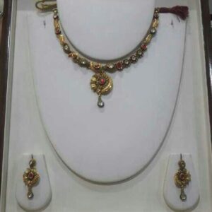 Gold Antique Jadtar Necklace Set