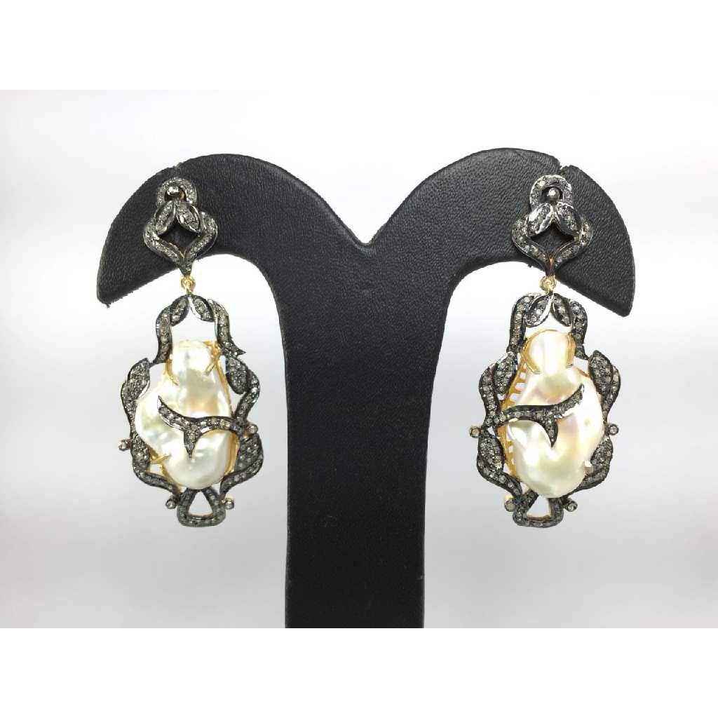 Silver Natural Diomand Earring