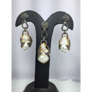 Silver Natural Diomand Necklace Set