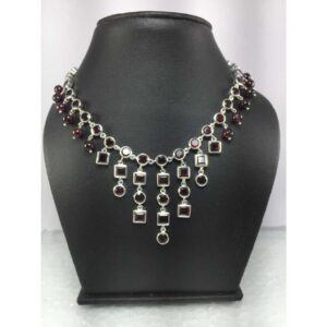 Natural Garnet 925 Sterling silver necklace