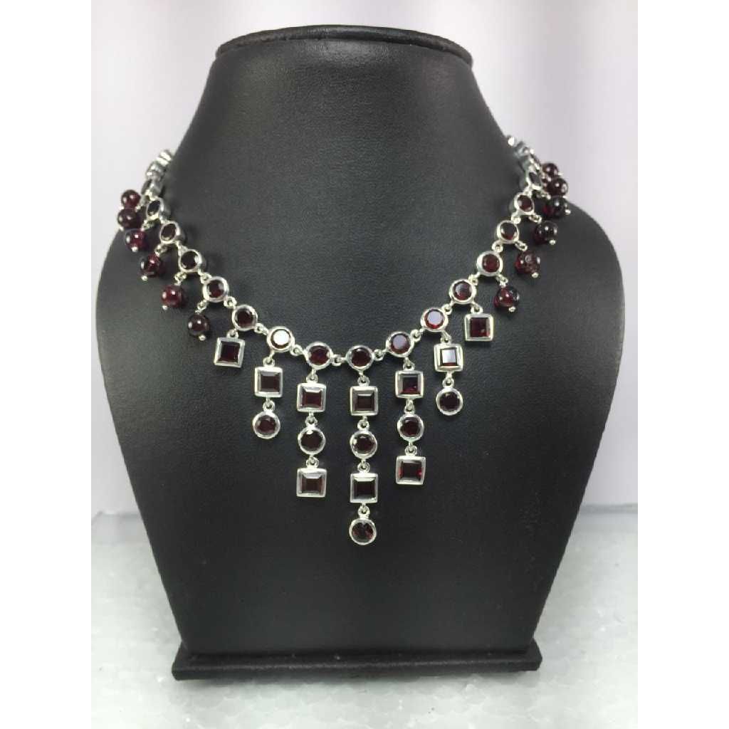 Natural Garnet 925 Sterling silver necklace