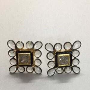 925 Modern Silver Earrings With Diamond