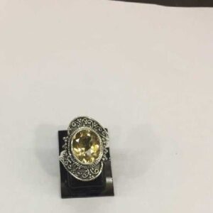 Oxidise Silver Natural Diamond ring