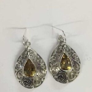 925 Antique Silver Earrings With Diamond